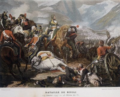 Napóleon a rivolii csatában január 14-én alkotó: French School