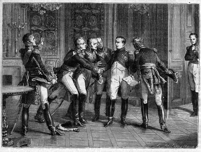Napóleon elmondja marsalljainak a trónról való lemondással kapcsolatos döntését, 1814. április 6. - I. Napóleon 1814. április 6-án bejelenti lemondását a marechaloknak - Adolphe Thiers „Histoire de l