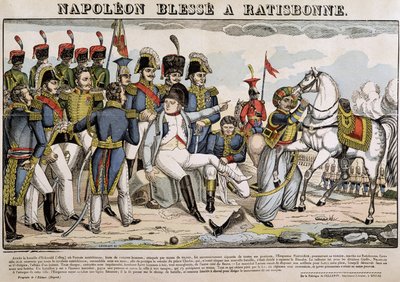 Napóleon megsebesült Regensburgban - Epinal képe alkotó: French School