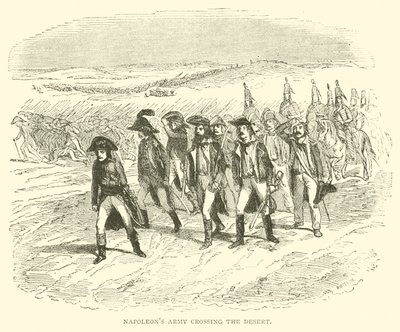 Napóleon hadserege átkel a sivatagon (metszet) alkotó: French School