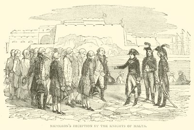 Napóleon fogadása a Máltai Lovagoknál (metszet) alkotó: French School