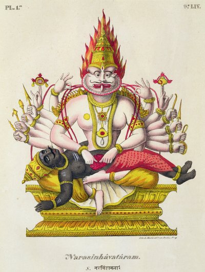 Narasimha, metszett de Marlet alkotó: French School