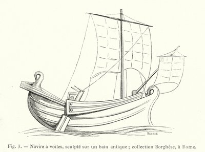 Antik fürdőre faragott vitorlás; Borghese gyűjtemény, Rómában (metszet) alkotó: French School