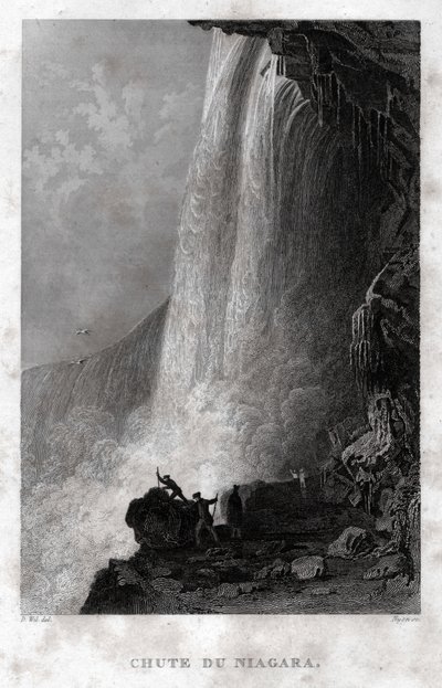 Niagara vízesés. (metszet, kb. 1860) alkotó: French School