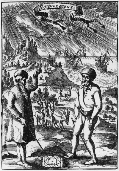 Norvégok, Illusztráció a Description de lUnivers-ből, Allain Manesson Mallet (1630-1706) Párizsban, 1683 alkotó: French School