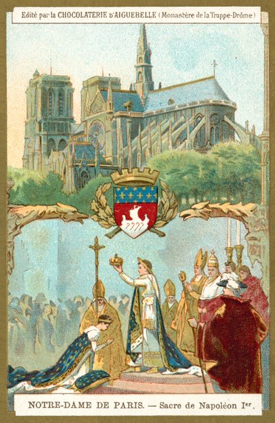 Notre Dame de Paris, és I. Napóleon francia császárrá koronázása alkotó: French School