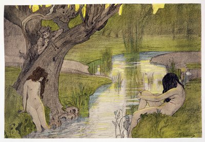 Nymphs Bathing, a LEstampe Moderne, Párizs 1897-99 között alkotó: French School