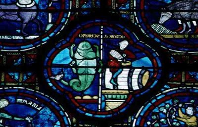 Október és Skorpió, a Zodiákus ablakból alkotó: French School