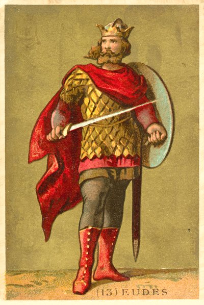 Odo, Franciaország, Nyugat-Francia királya (chromolitho) alkotó: French School