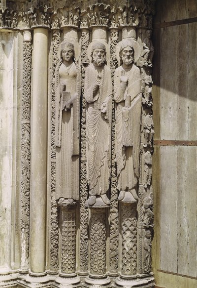 Ószövetségi alakok, a nyugati homlokzat királyi portáljáról, 1145-50 körül alkotó: French School