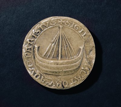Párizs városának egyik legrégebbi fennmaradt pecsétje, 1210 körül (viasz) alkotó: French School