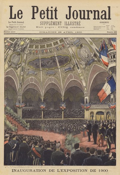 Az Exposition Universelle 1900 megnyitása Párizsban (színes litó) alkotó: French School