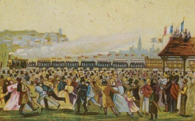 Az első francia vasút megnyitása, 1832 alkotó: French School