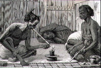 Ópiumdohányosok Borneón alkotó: French School