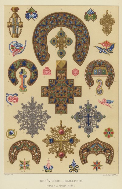 Ezüstműves-ékszerek (16. és 17. század) (chromolitho) alkotó: French School