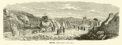 Ostia, az ókori Róma tengeri kikötője, Olaszország (metszet) alkotó: French School