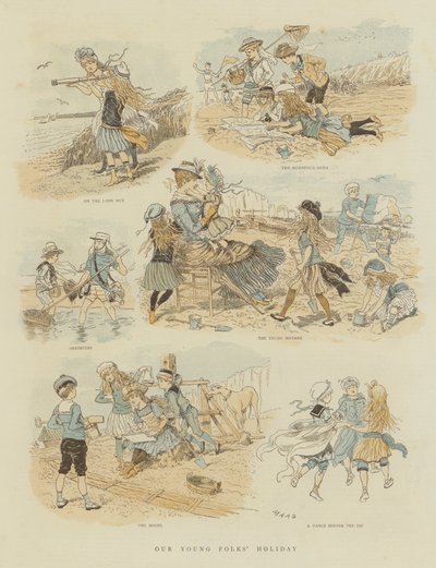 Fiatalok nyaralása (chromolitho) alkotó: French School