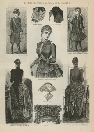 Oldal a La Mode Illustree-ből, 1885 alkotó: French School