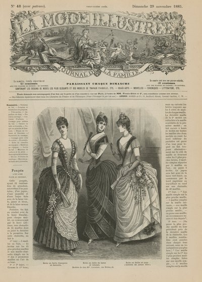 Oldal a La Mode Illustree-ből, 1885 alkotó: French School