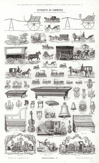 Oldal a tipográfiai matricákból (metszet) alkotó: French School
