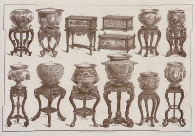 Oldal a Grand Depot de Porcelaines, Faiences et Verreries katalógusából (színes litó) alkotó: French School