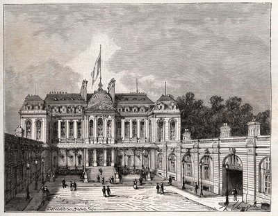 Élysee-palota Párizsban – V. A. Malt-Brown „La France illustrée: földrajz, történelem, statisztikai igazgatás” metszete. 1884 alkotó: French School
