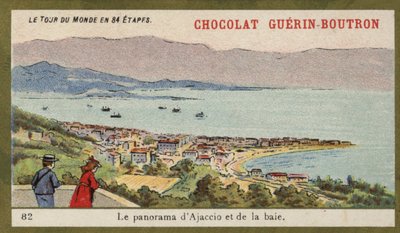 Panoráma Ajaccióra és az öbölre (chromolitho) alkotó: French School
