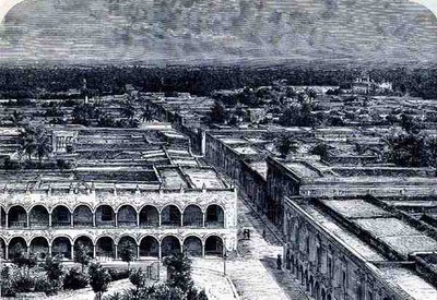 Panorámás kilátás Meridára, Az új világ ősi városaiból, Claude-Joseph-Desire Charnay, pub. 1887 alkotó: French School
