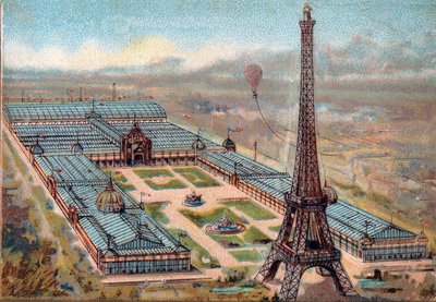 Párizs. 1889. évi egyetemes kiállítás: Eiffel-torony. alkotó: French School
