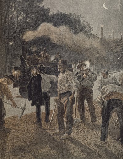 Párizs, éjszakai munka, 19. század vége alkotó: French School