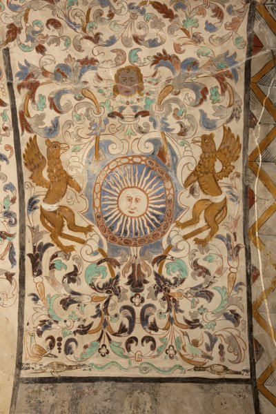 Plébániatemplom (Solars Boldogasszony temploma). Belső. A hajók. Falfestmények. Részlet. 16. század (?). alkotó: French School