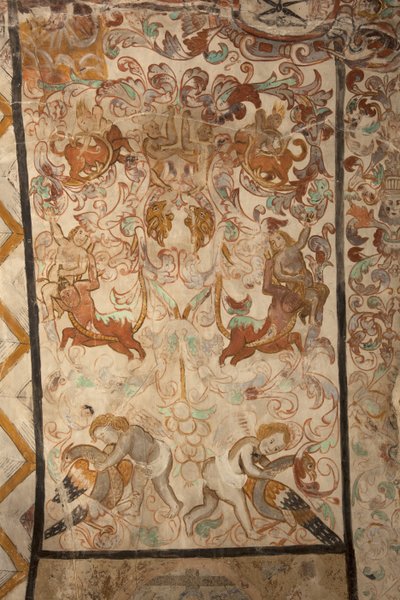 Plébániatemplom (Solars Boldogasszony temploma). Belső. A hajók. Falfestmények. Részlet. 16. század (?). alkotó: French School