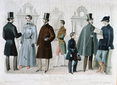 Parisian Fashion Plate for the Bulletin of Fashion, New York, 1858. február (színes gravírozás) alkotó: French School