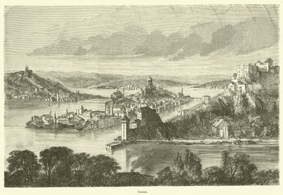 Passau (metszet) alkotó: French School