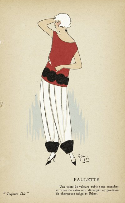 Paulette a Toujours Chic, kiad. 1921-22 (sablonnyomat) alkotó: French School