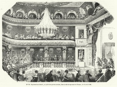 Előadás a szegény munkások javára a Trianonban, Versailles-ban alkotó: French School