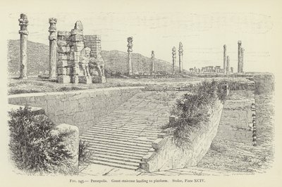Persepolis, nagyszerű lépcső vezet a peronra alkotó: French School