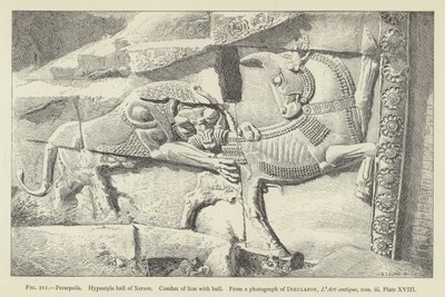 Perszepolisz, Xerxész Hypostyle terme, Oroszlán harca bikával alkotó: French School