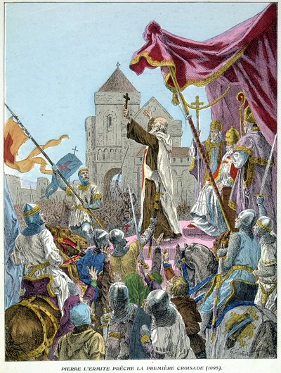 Remete Péter 1095-ben hirdeti az 1. keresztes hadjáratot alkotó: French School
