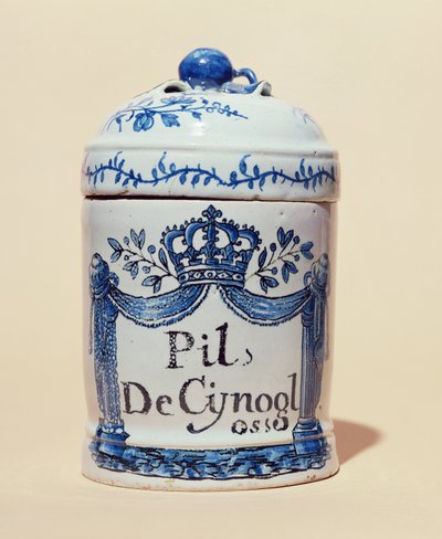 Gyógyszeres tégely cynoglossum tablettákhoz, 1700 körül (kerámia) alkotó: French School
