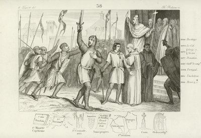I. Fülöp francia és II. Urbán pápa az első keresztes hadjáratra hívják össze, c1095 alkotó: French School