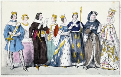 VI. Fülöp Valois-ból, Jeanne Burgundiából, II. Jók János, Boulogne-i Jeanne, Bourboni Jeanne, V. Bölcs Károly, VI. Károly, Bajor Isabeau (Izabella, Erzsébet) (1371-1435) alkotó: French School