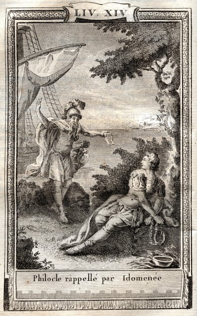 Philocle felidézi Idomenee - 1798-as metszet Monnet nyomán a „Les Aventures de Telemaque, fils d
