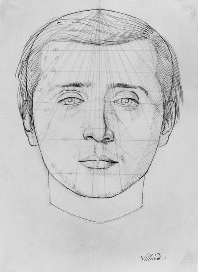 Frenológiai tanulmány, Doktor Philippe Jean Pelletan (1747-1829) könyvtárának kéziratából (toll és tinta papíron) alkotó: French School