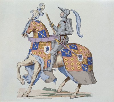 Pierre de Rohan, Sire de Gie, lovon 1475-ben, Gautier metszete alkotó: French School