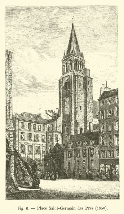Place Saint-Germain des Pres, 1850 alkotó: French School