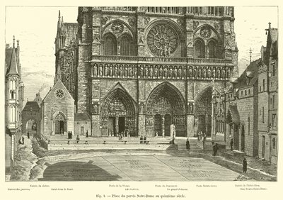 Place du parvis Notre-Dame a tizenötödik században alkotó: French School