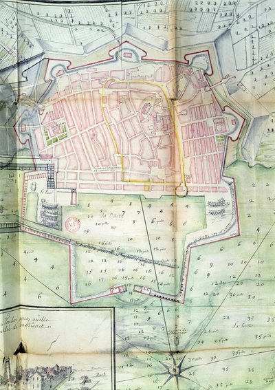 Toulon terve, 1669 (toll, tinta és WC papíron) alkotó: French School