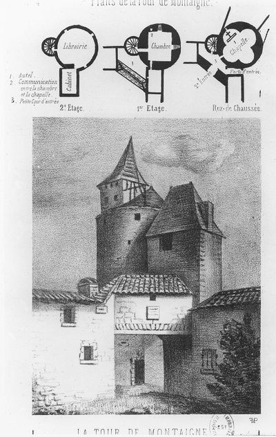A Tour de Montaigne térképe, Saint-Michel-de-Montaigne (litho) alkotó: French School