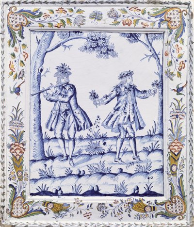 A varázsfuvola (fajansz) egyik jelenetét ábrázoló emléktábla alkotó: French School